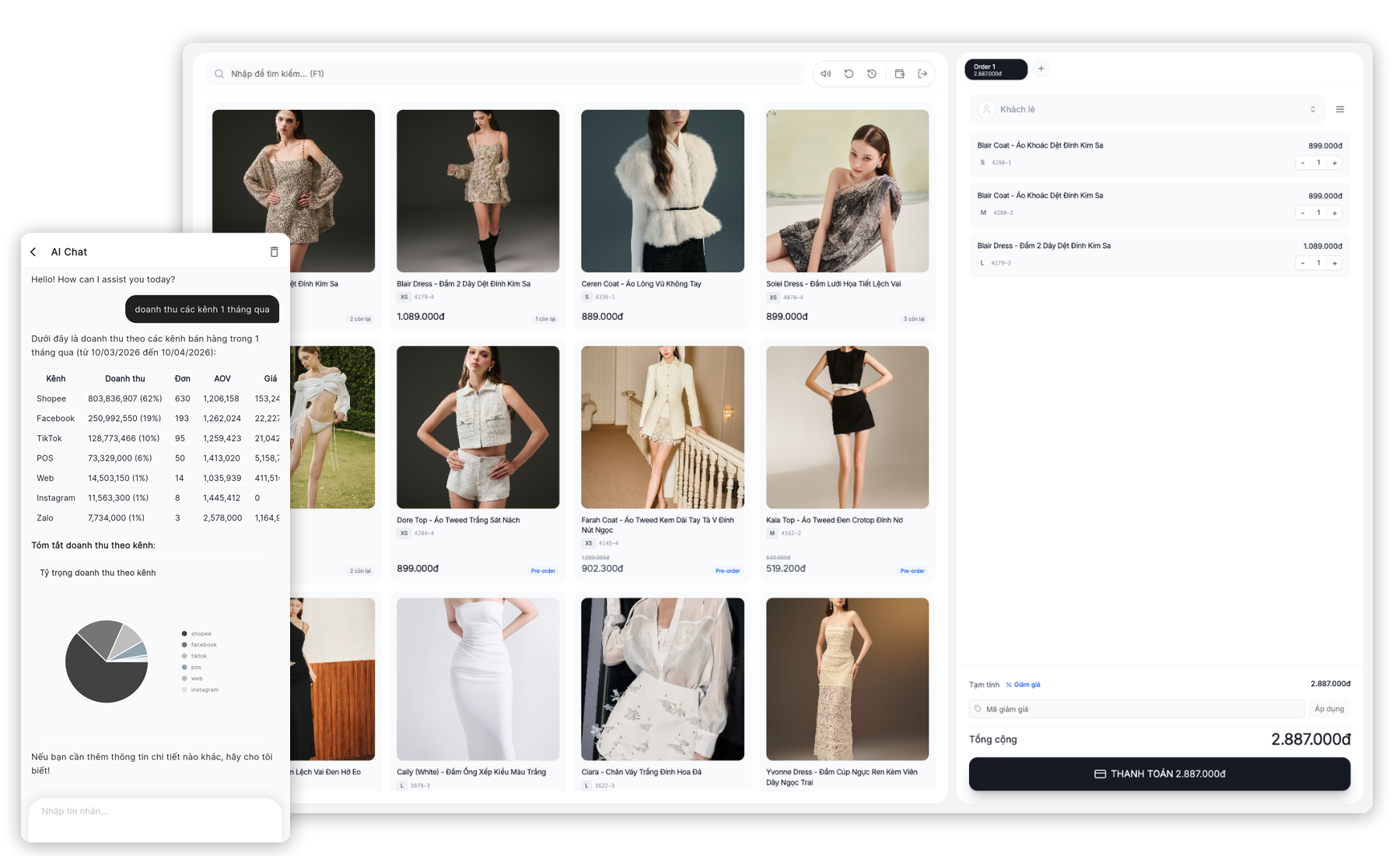 POS AI Dashboard — Bảng điều khiển quản lý bán hàng