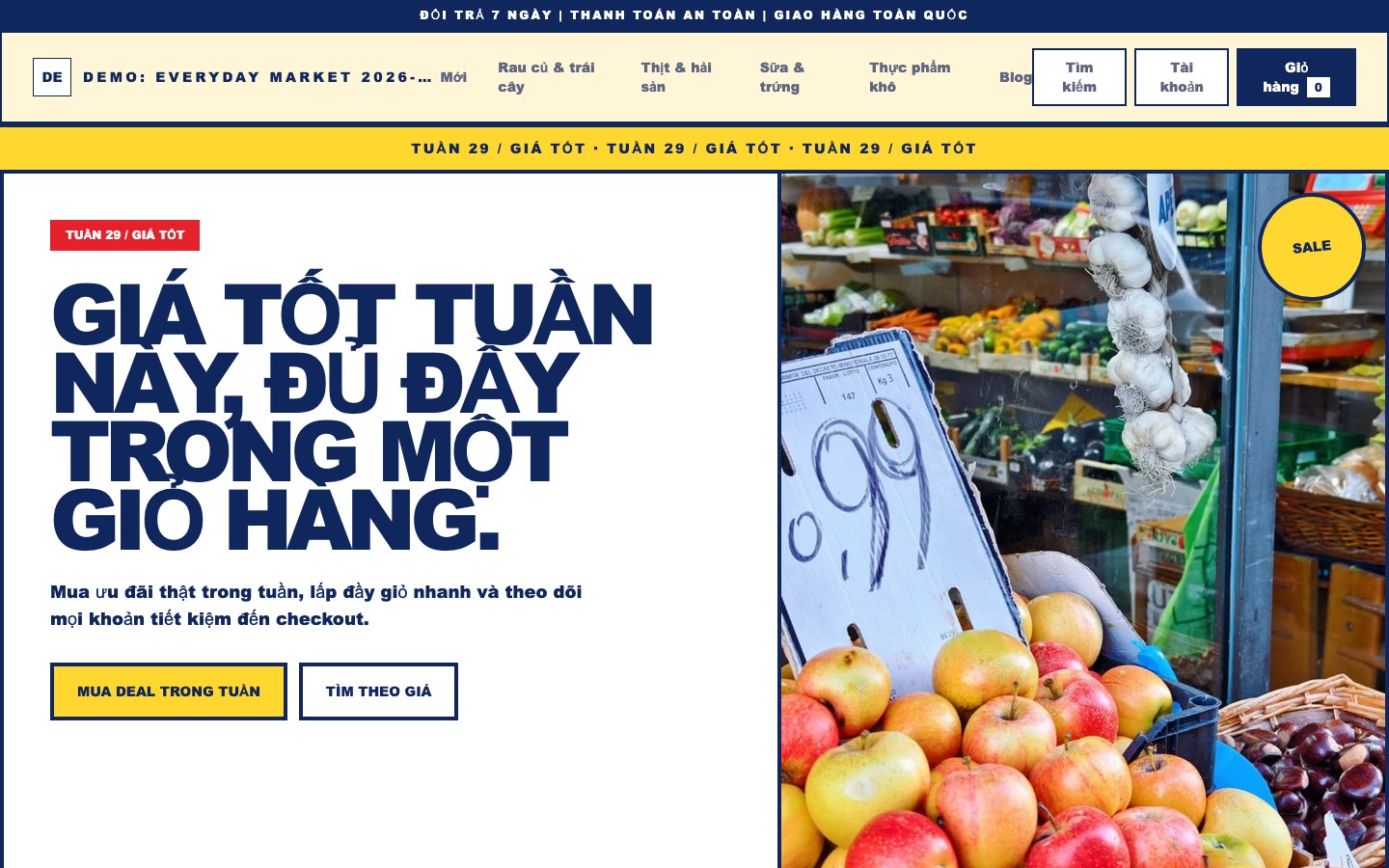 Ảnh chụp thực tế giao diện Supermarket Weekly Value