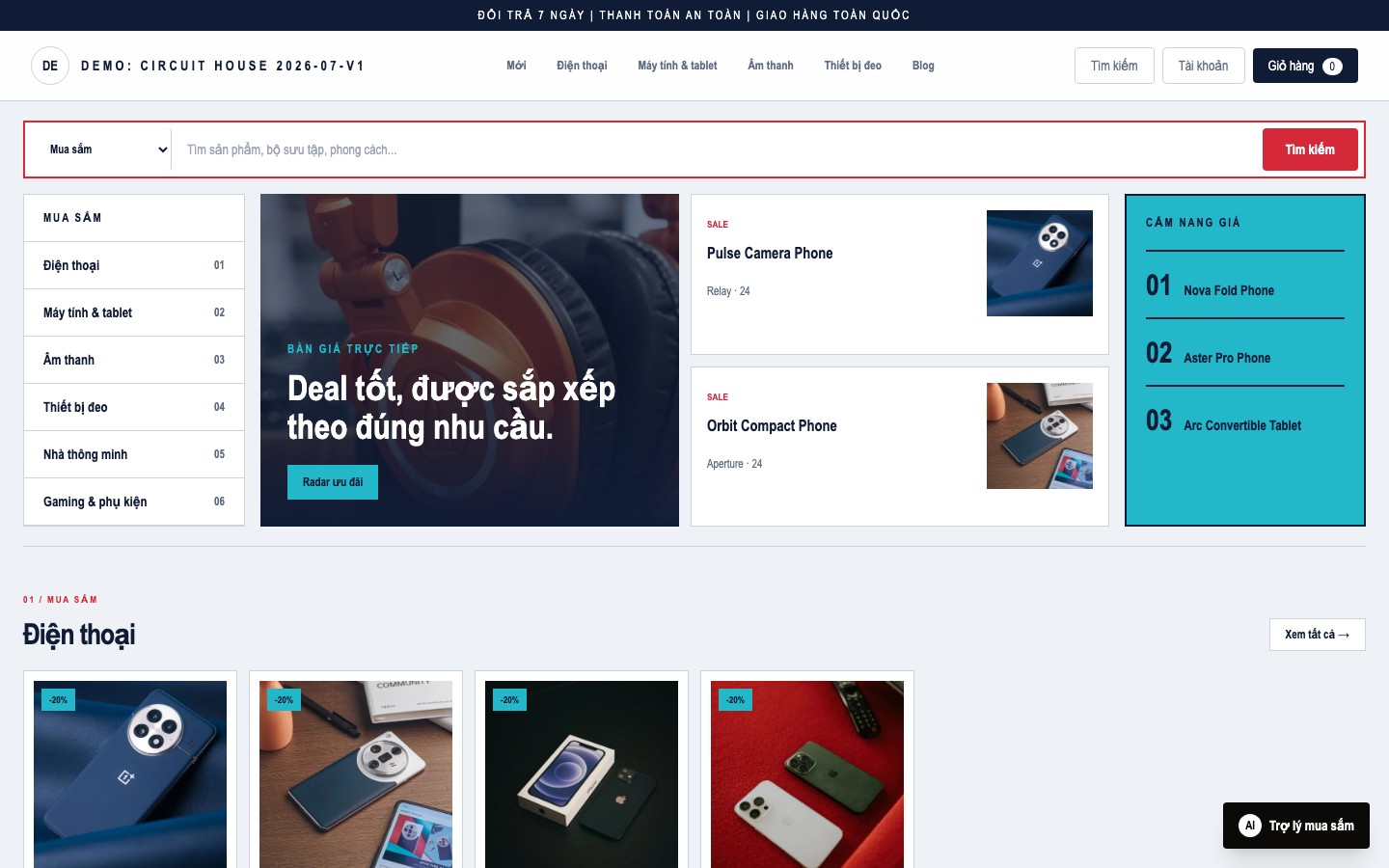 Ảnh chụp thực tế giao diện Technology Deal Navigator